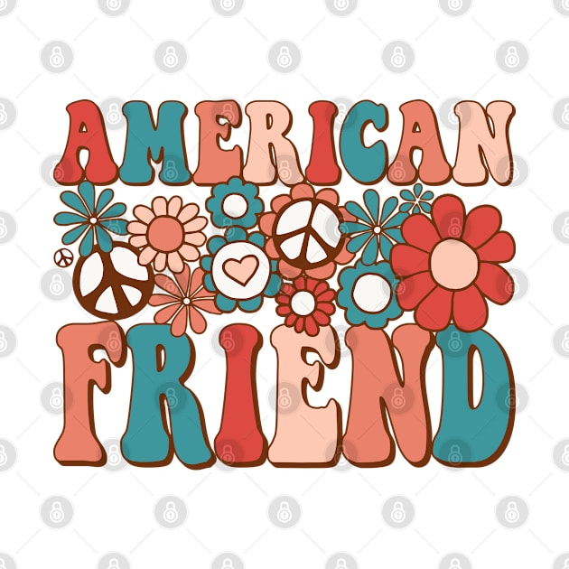 Retro Groovy American Friend Matching Family 4th of July by BramCrye