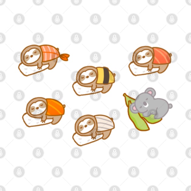 Cute Sloth Koala Sushi Lovers by theslothinme