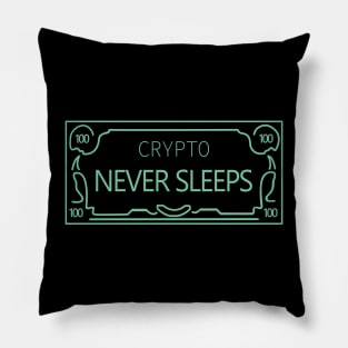 Crypto Never Sleeps Pillow