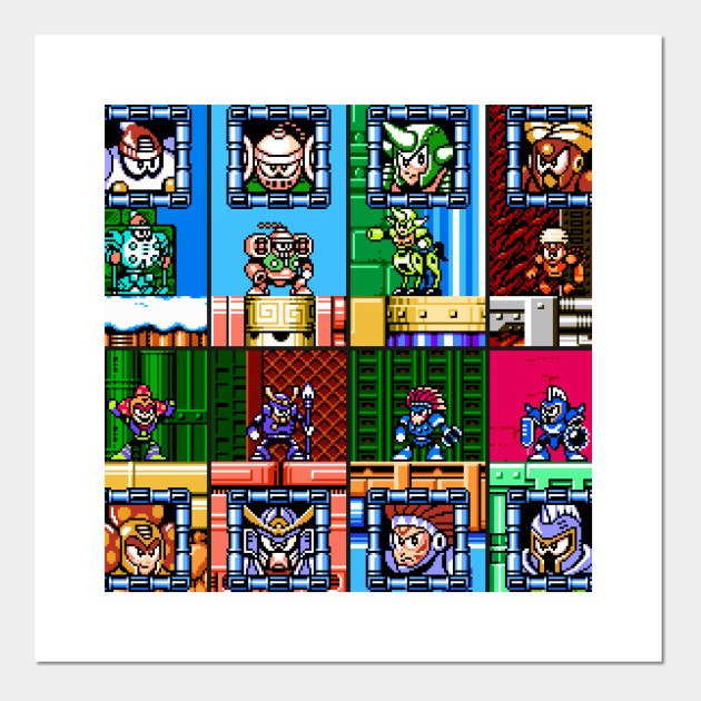 Mega Man 6 Bosses - Mega Man - Affiche 