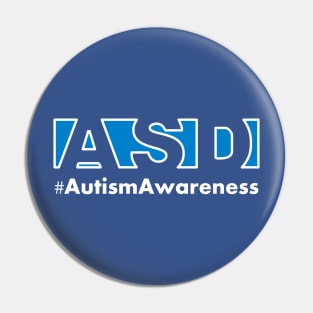 Blue ASD - Autism Awareness Shirt Promoting Neurodiversity Pin