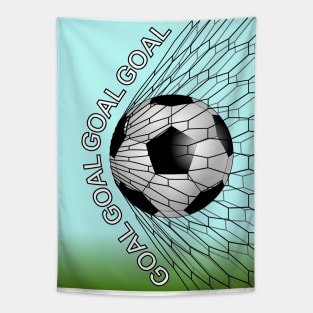 Soccer Ball In Goal Net Tapestry