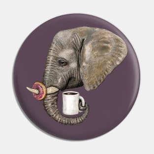 "Elephants Deserve Sprinkles" - Java Jungle collection Pin