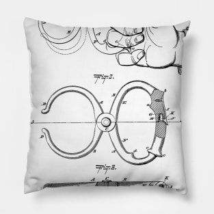 Police Nippers Vintage Patent Hand Drawing Pillow