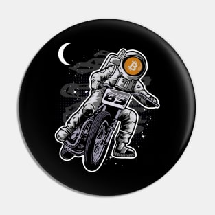 Astronaut Motorbike BitCoin BTC To The Moon Crypto Token Cryptocurrency Wallet Birthday Gift For Men Women Kids Pin