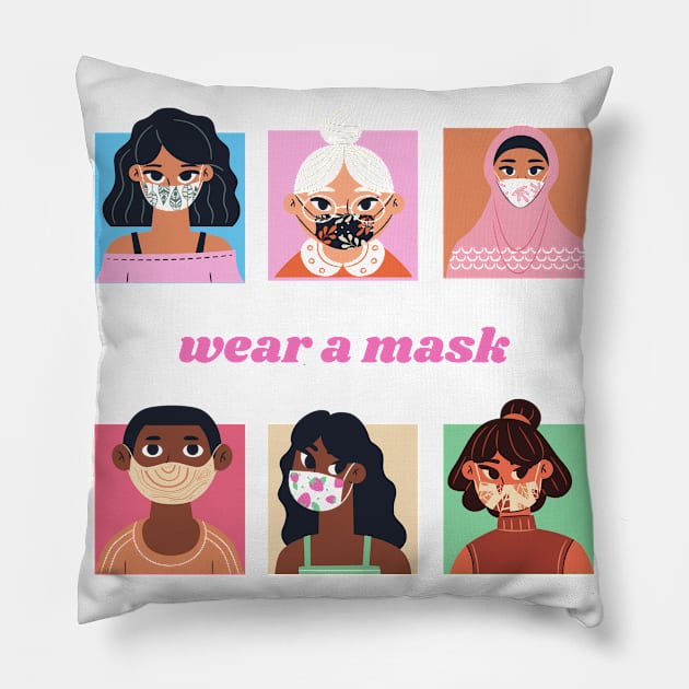 Everyone Wears A Mask - Fight Covid Campaign Pillow by Moshi Moshi Designs