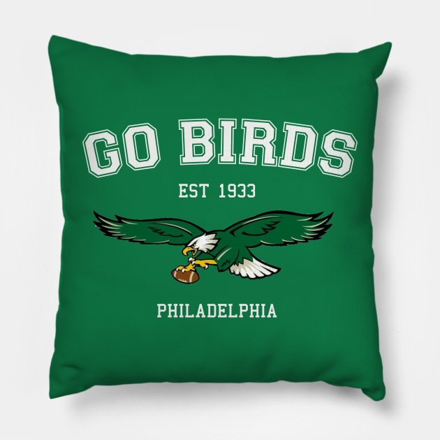 Go Birds Vintage Style Pillow by Curious Sausage