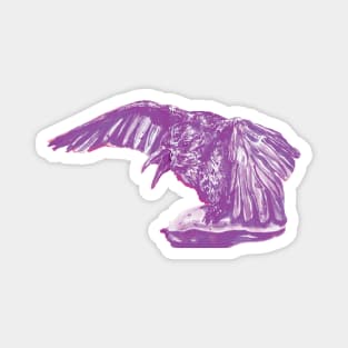 Omniscient Purple Raven Magnet