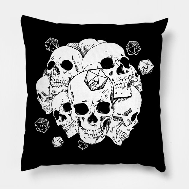 Skulls Pillow by Natural 20 Shirts