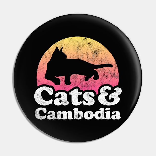 Cats and Cambodia Gift for Men, Women, Kids Pin by JKFDesigns