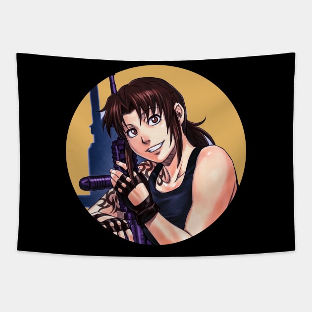 revy black lagoon Tapestry by Sparkledoom