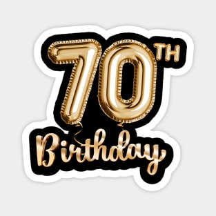 70th Birthday Gifts - Party Balloons Gold Magnet