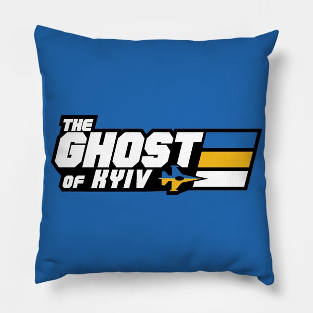 The Ghost of Kyiv Retro Fighter Jet Parody Pillow by SLAG_Creative