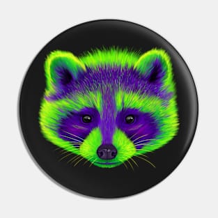 Purple and Green Raccoon Pin