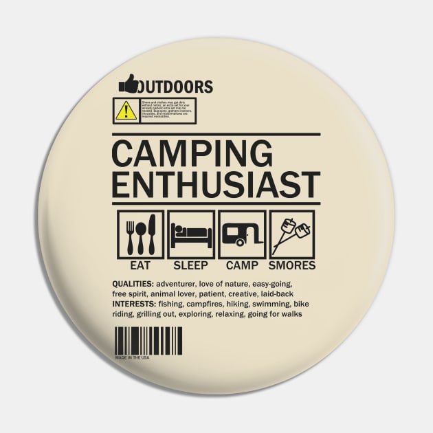 Camping Enthusiast Pin by hoddynoddy