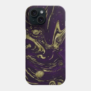 Gold Faux Glitter & Violet Purple Marble Abstract Art Phone Case