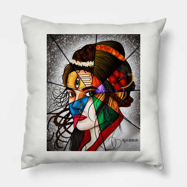 The 9 forms of Shakti -Navadurga- Durga Pujo 2023 Pillow by Roy's Disturbia