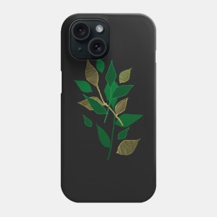 Green and Gold Leaf Foliage Phone Case