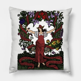 Garland For May Day In Color - Refinished Walter Crane, Socialist, Socialism, Leftist, Anarchist, Propaganda Pillow