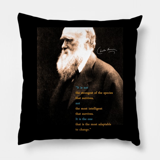 Charles Darwin Quote Pillow by pahleeloola