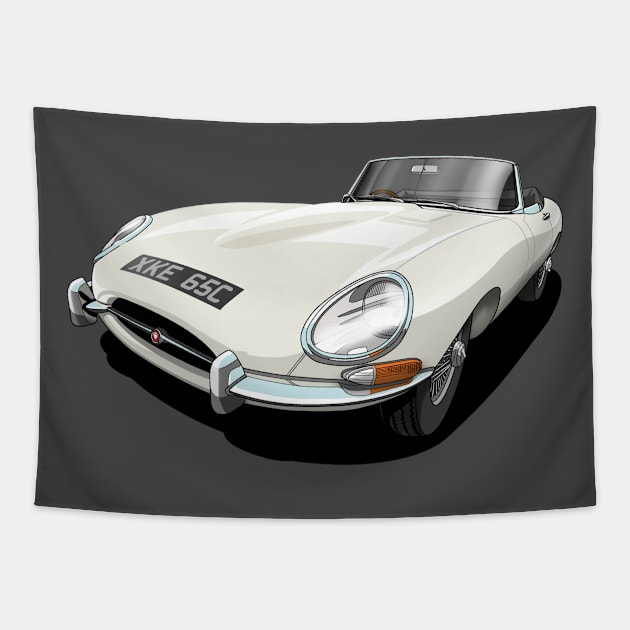 Jaguar e-type roadster Tapestry by candcretro