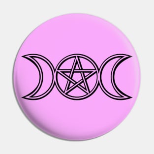 Triple Moon Goddess Pin