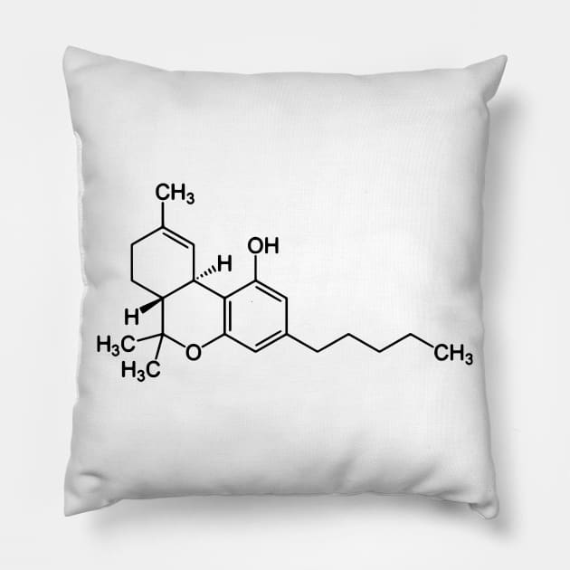 Marijuana molecule Pillow by RosaliArt