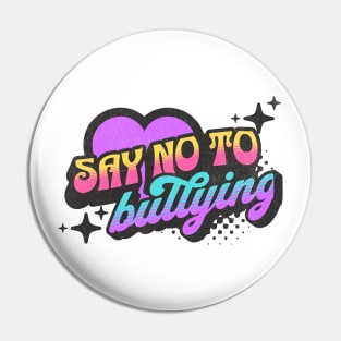 Say No to Bullying Neon Vaporwave Heart Pin