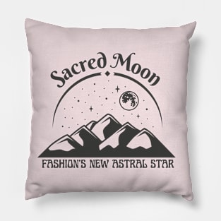 Sacred Moon black design Pillow