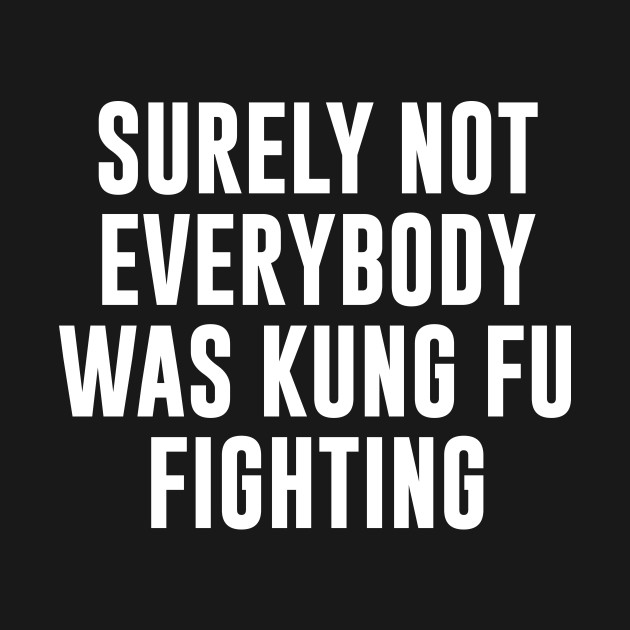 Surely not everybody was kung fu fighting Everybody Was Kung Fu Fighting TShirt TeePublic