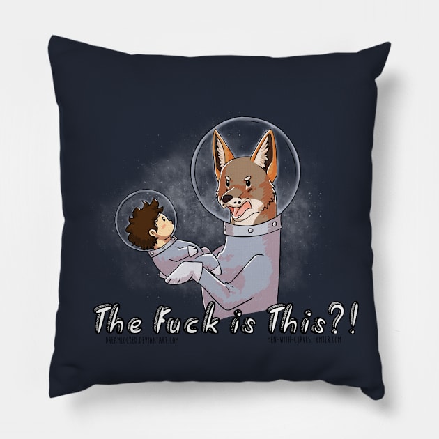 Plutonian Space Jackals Pillow by Dreamlocked