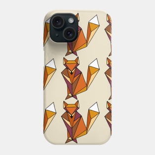 Geometric Foxes Pattern Orange Palette Phone Case