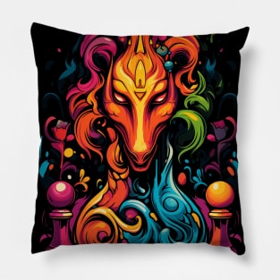 Psychedelic Chess Knight Pillow