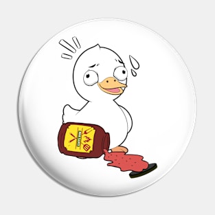 Funny duck spilled BBQ sauce Pin