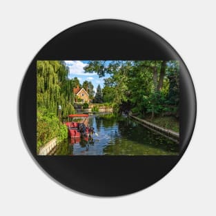 A Red Boat At Goring on Thames Pin