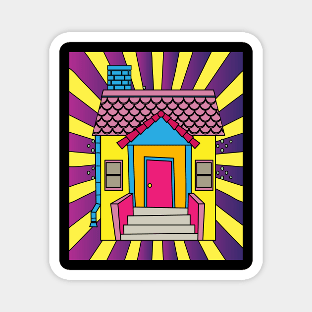 Illustration Dream House Villa Color Effects Magnet by flofin