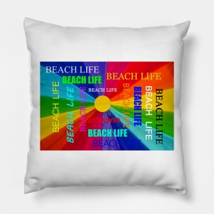 Beach Life rainbow Pillow