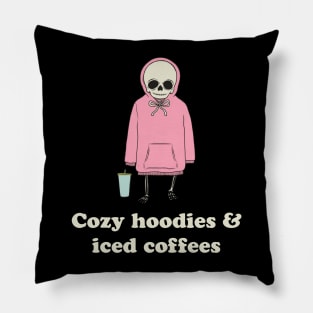 Cozy Hoodies & Iced Coffees Pillow