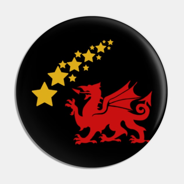 Welsh Dragon Shooting Star Pin by Celtic Morrigan