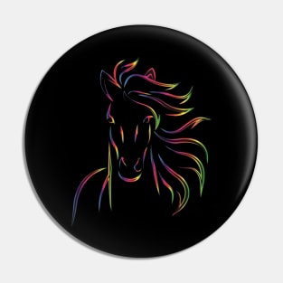 Rainbow Horse Pin