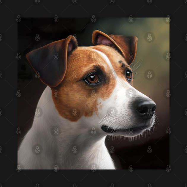 Jack Russel Terrier Dog Realistic Portrait by unrealartwork