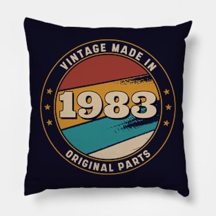 Vintage, Made in 1983 Retro Badge Pillow