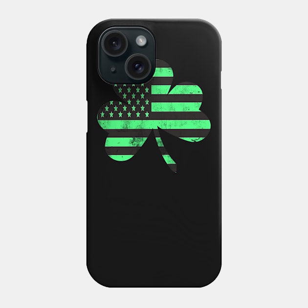 St Patricks Day Shirt | Irish American Flag Shamrock T-Shirt Phone Case by benyamine