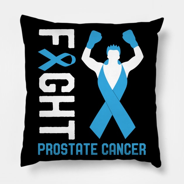 Fight Prostate Cancer Awareness Month Day Survivor Ribbon Pillow by mrsmitful01