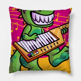 T Rex Logo with music and no studio name Pillow