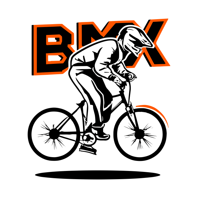 BMX Rider Silhouette for Men Women Kids and Bike Riders by Vermilion Seas
