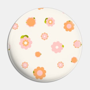 Sweet pink and orange flowers over beige Pin