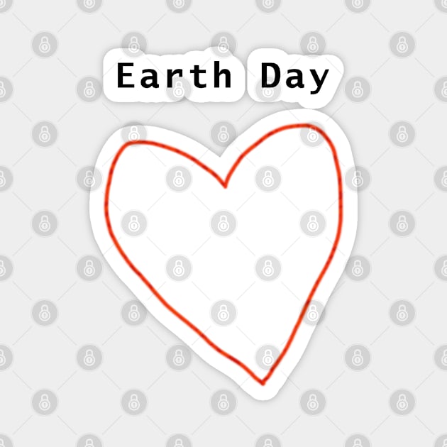 Earth Day Red Heart Line Drawing Magnet by ellenhenryart