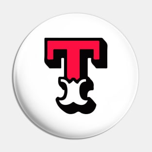 Monogram T - Alphabet Scrapbooking Red/White Circus Style Pin