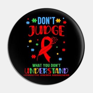 Hemolytic Anemia Awareness Warrior Red Ribbon Pin